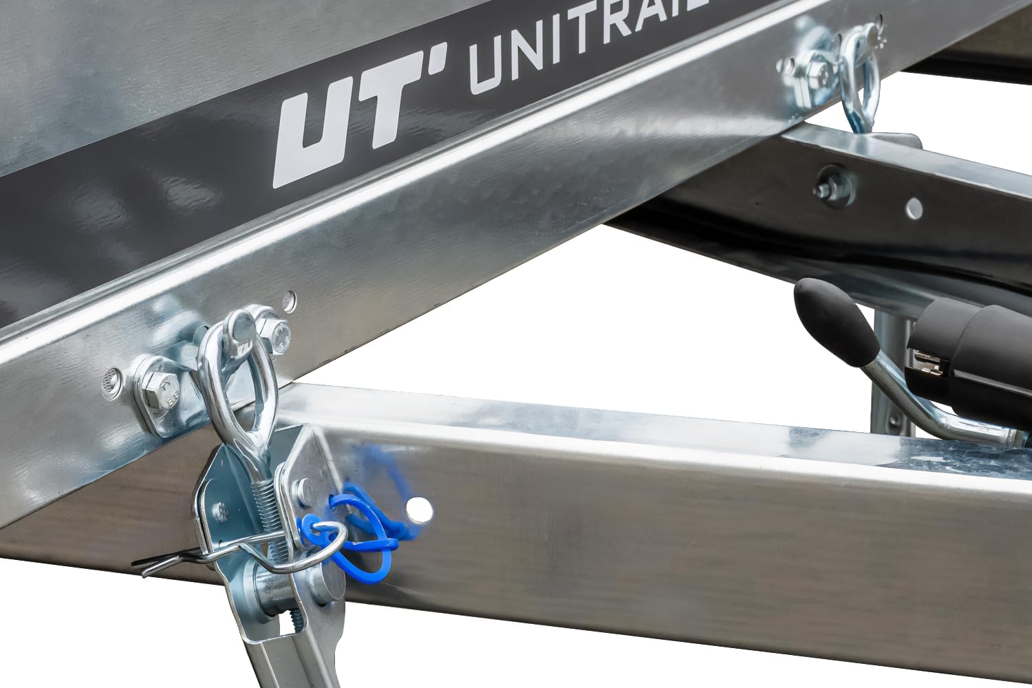 UNITRAILER Klappanhänger 750 kg – Silber | Robuster Stahlanhänger mit Bordwänden, Kippmechanismus & Plane - RAHFY