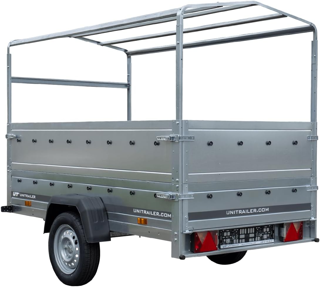 UNITRAILER Kipphänger 230 750 kg – Verzinkter Stahl, Klappbare Heckklappe, Kippbare Deichsel & Optionale Hochplane - RAHFY