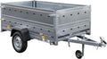 UNITRAILER Klappanhänger 750 kg – Silber | Robuster Stahlanhänger mit Bordwänden, Kippmechanismus & Plane - RAHFY
