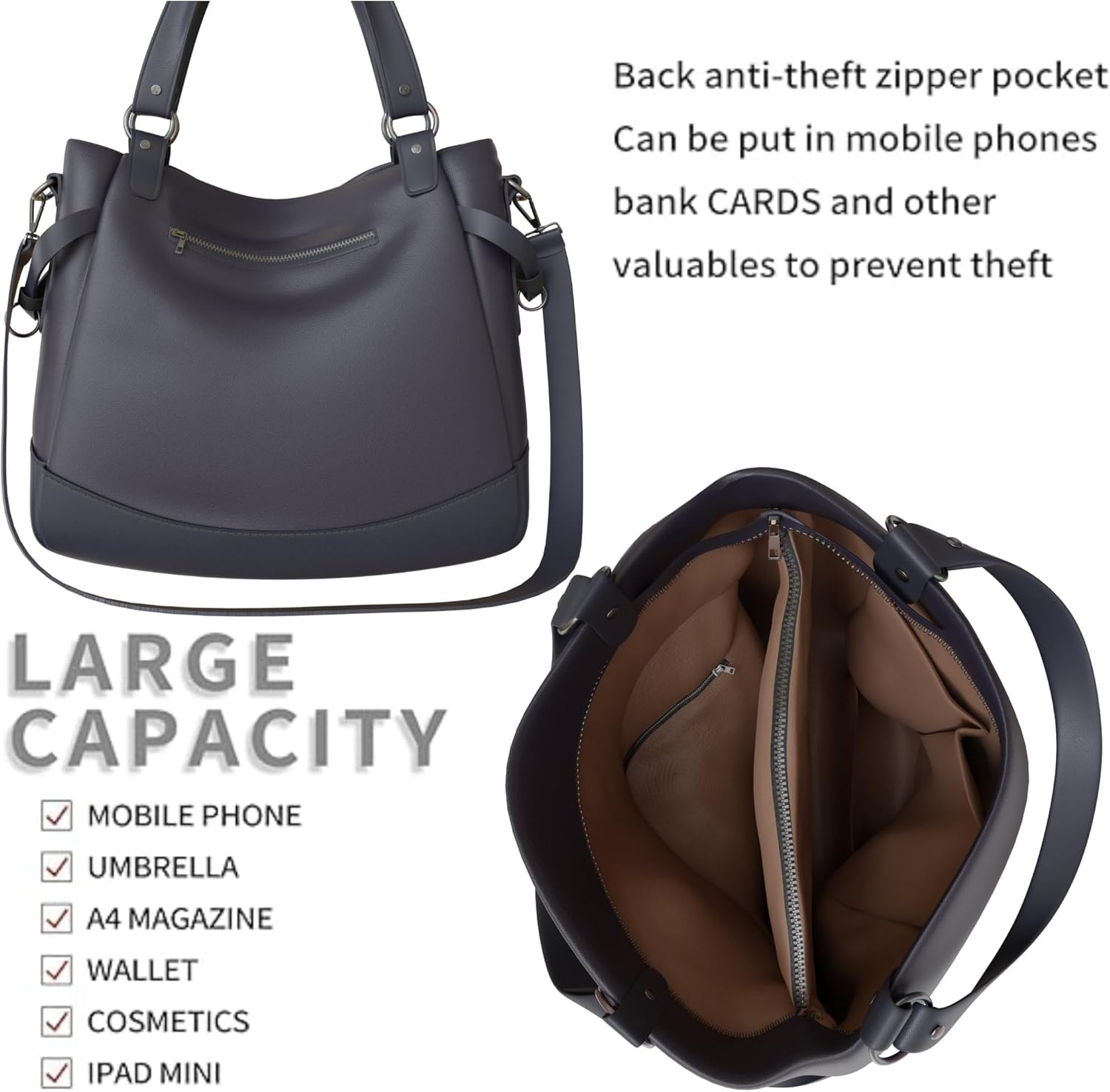 Octistart Shopper & Hobo Bag – Große Damen Schultertasche aus Kunstleder - RAHFY