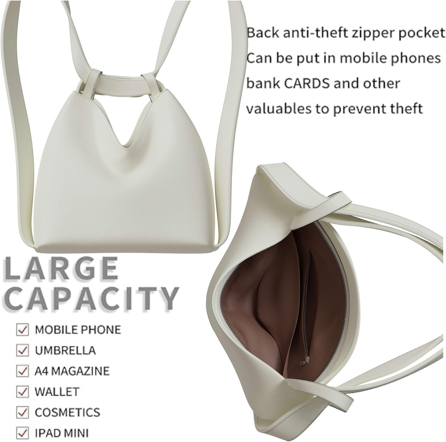 Octistart Schultertasche & Rucksack – Stilvolle Damen Tasche aus Veganleder - RAHFY